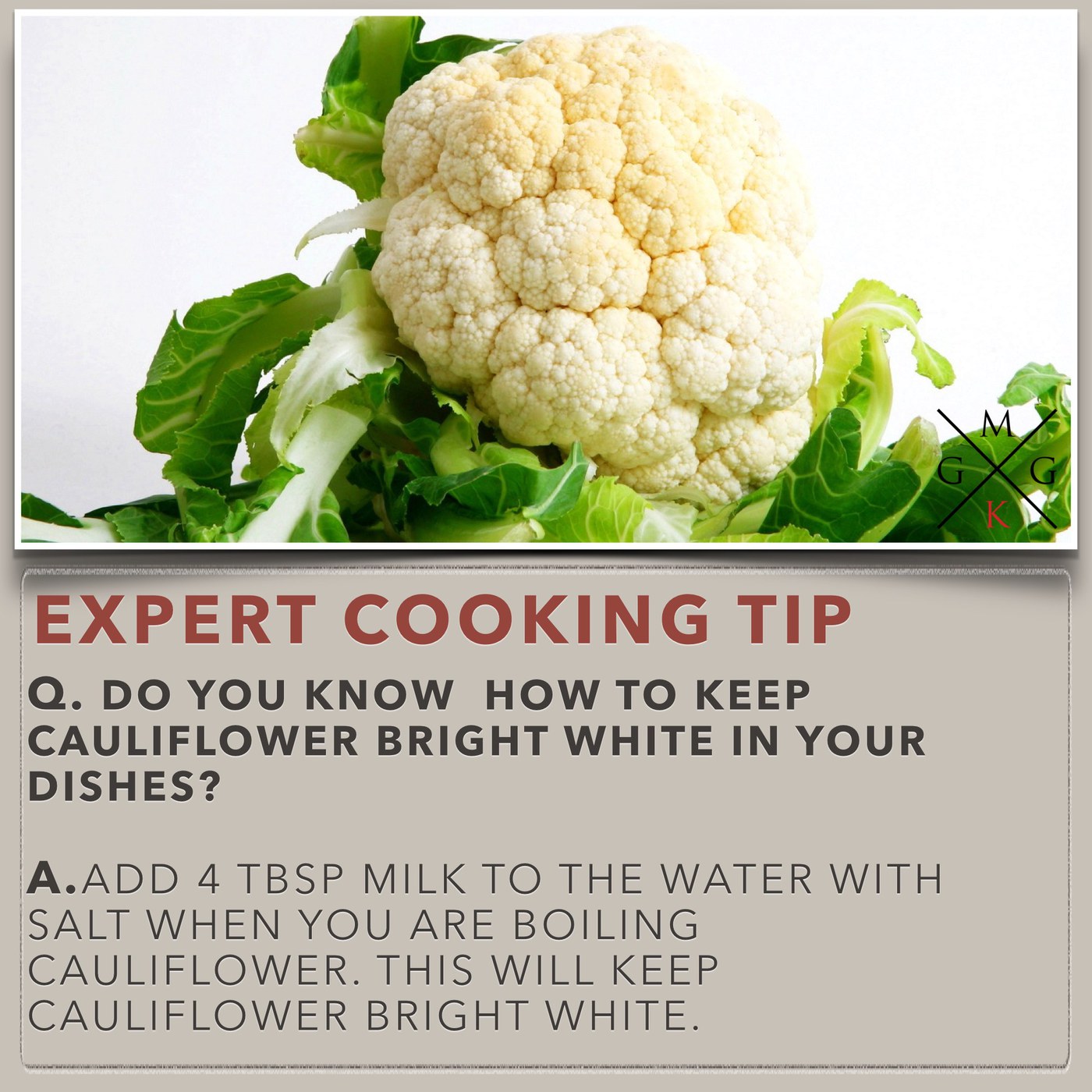 Image of Do you know how to keep cauliflower bright white?