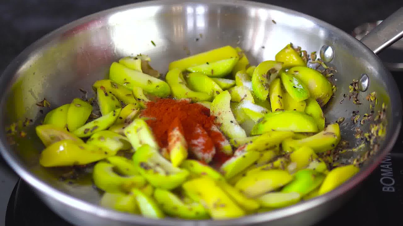 Image of the cooking step-1-9 for Aam Ki Launji | Sweet and Spicy Raw Mango Chutney
