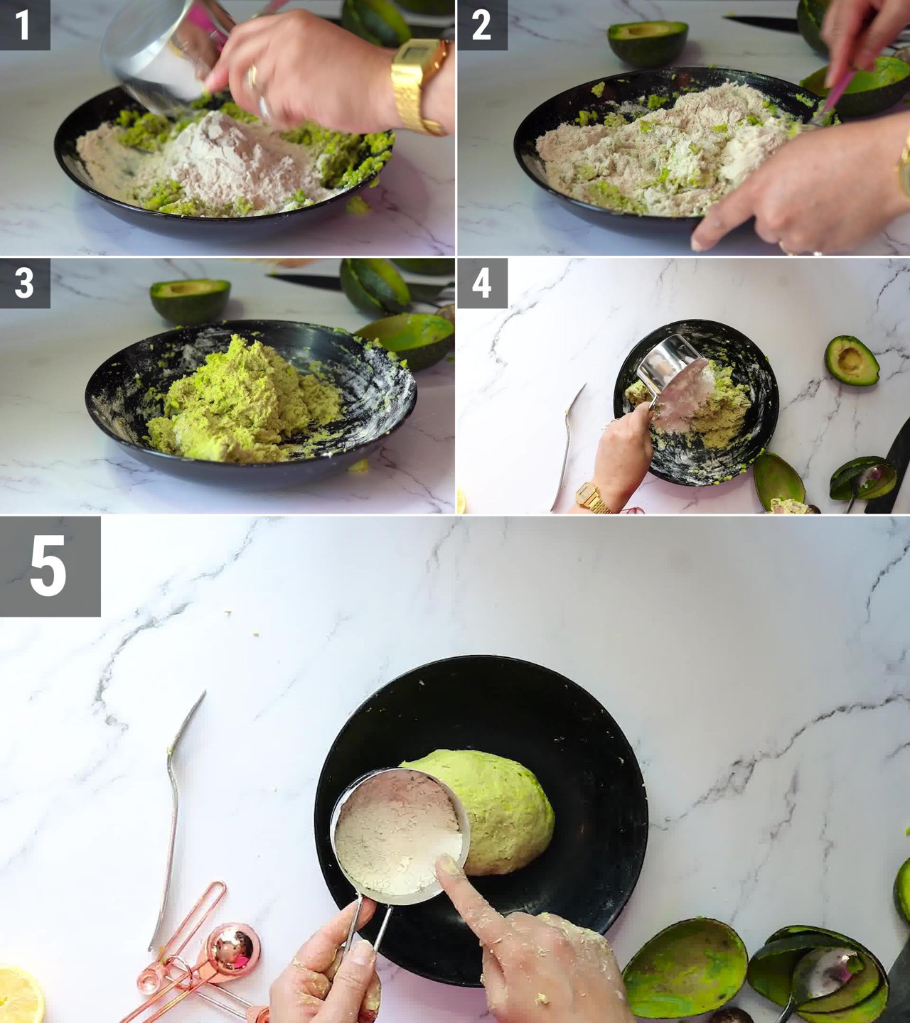 Image of the cooking step-1-3 for Avocado Paratha + Avocado Roti