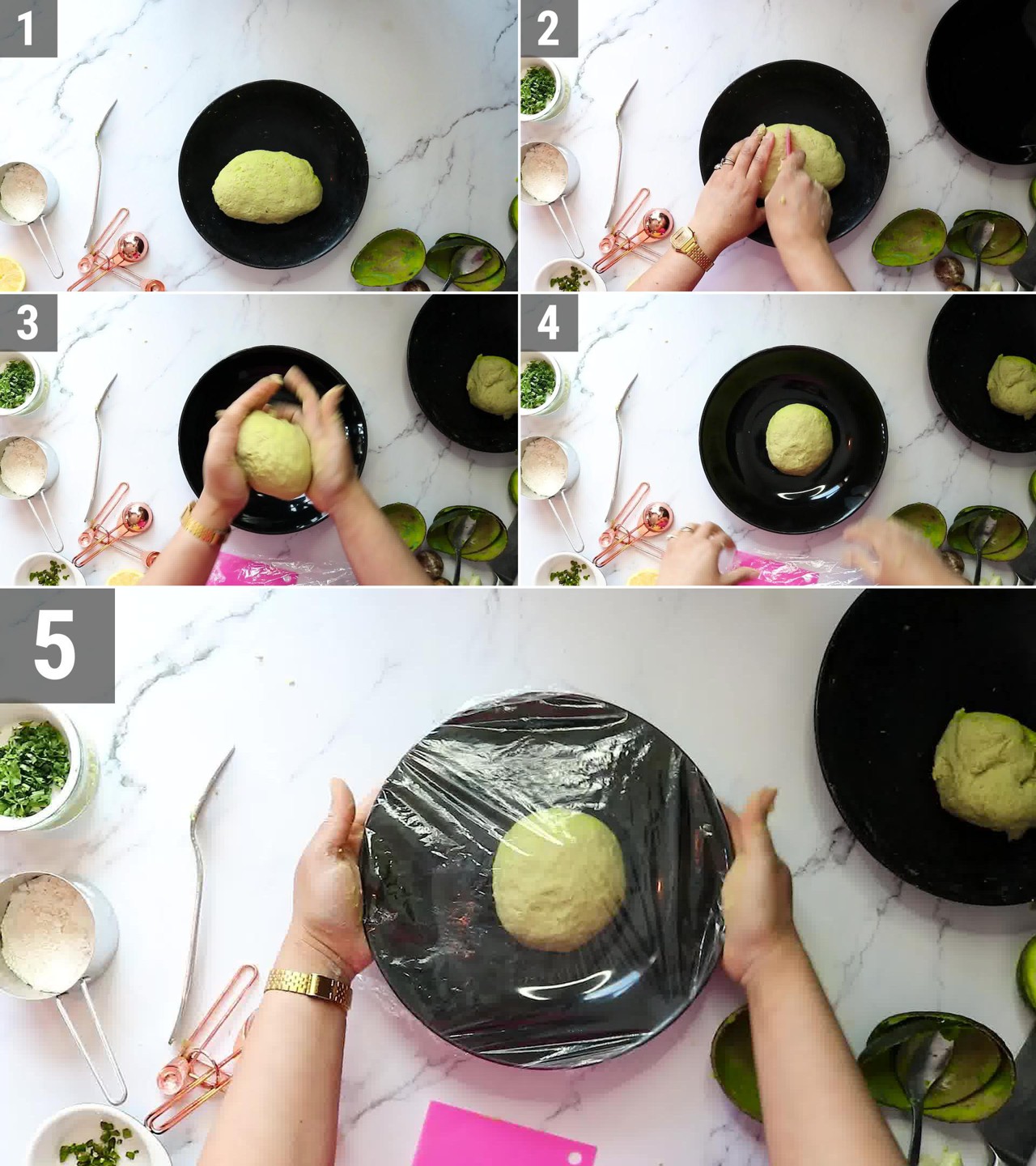 Image of the cooking step-1-4 for Avocado Paratha + Avocado Roti