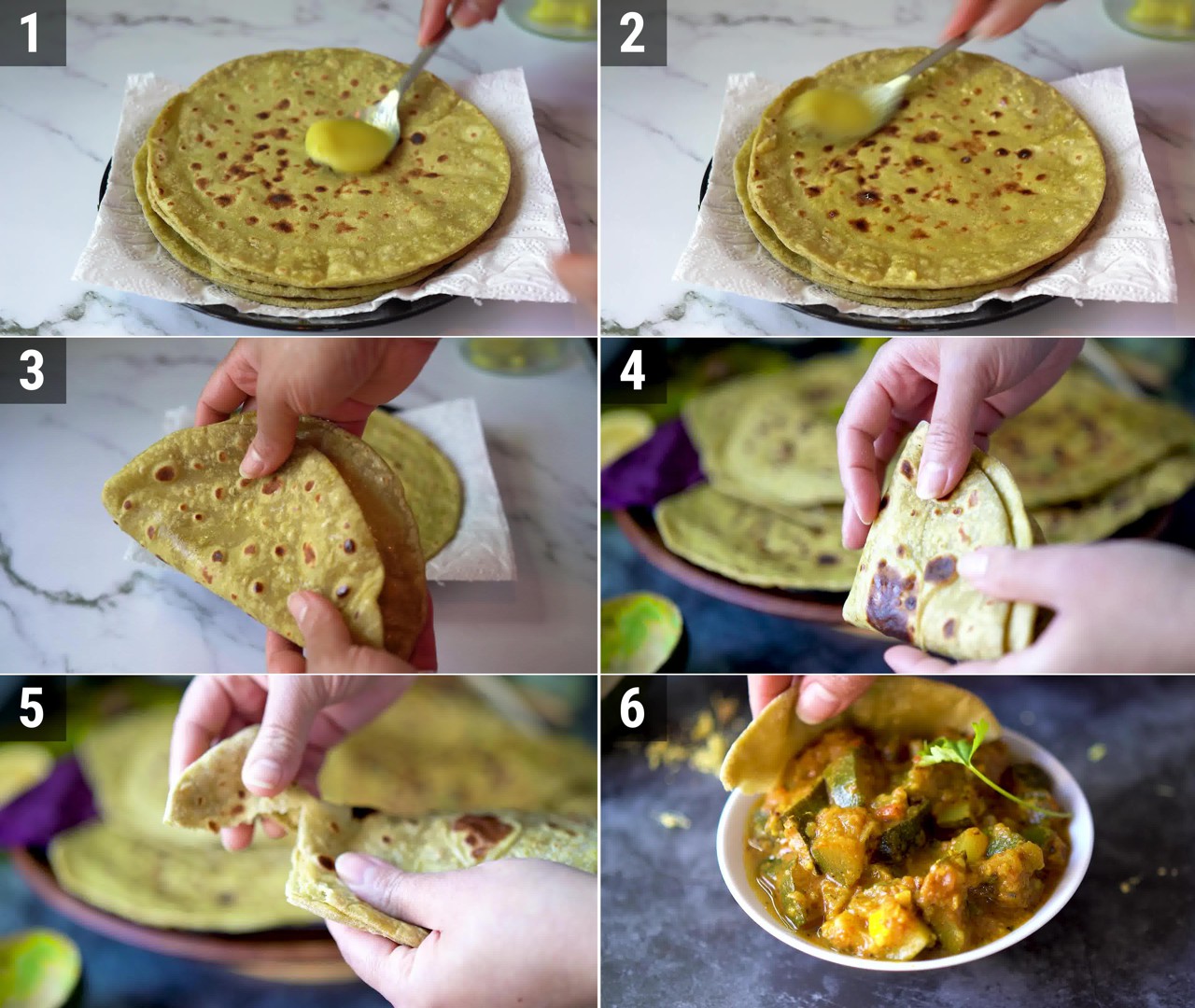 Image of the cooking step-3-5 for Avocado Paratha + Avocado Roti