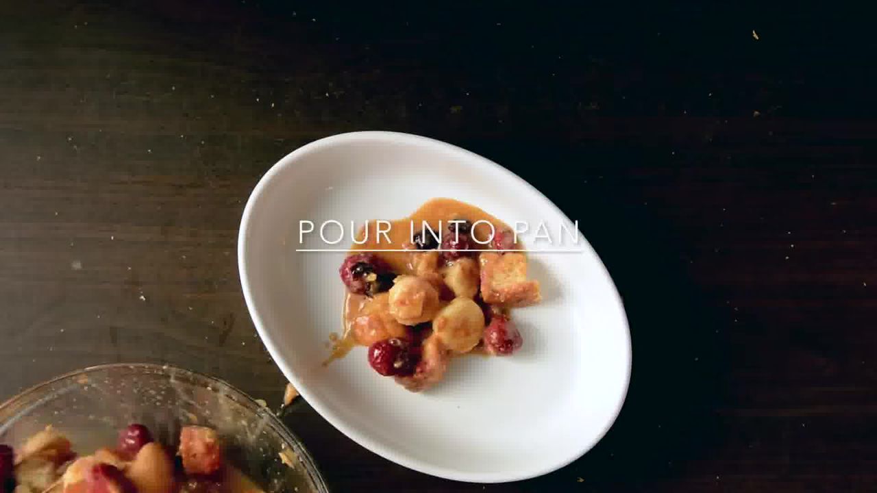 Image of the cooking step-1-7 for Banana Strawberry Bread Pudding (Video)