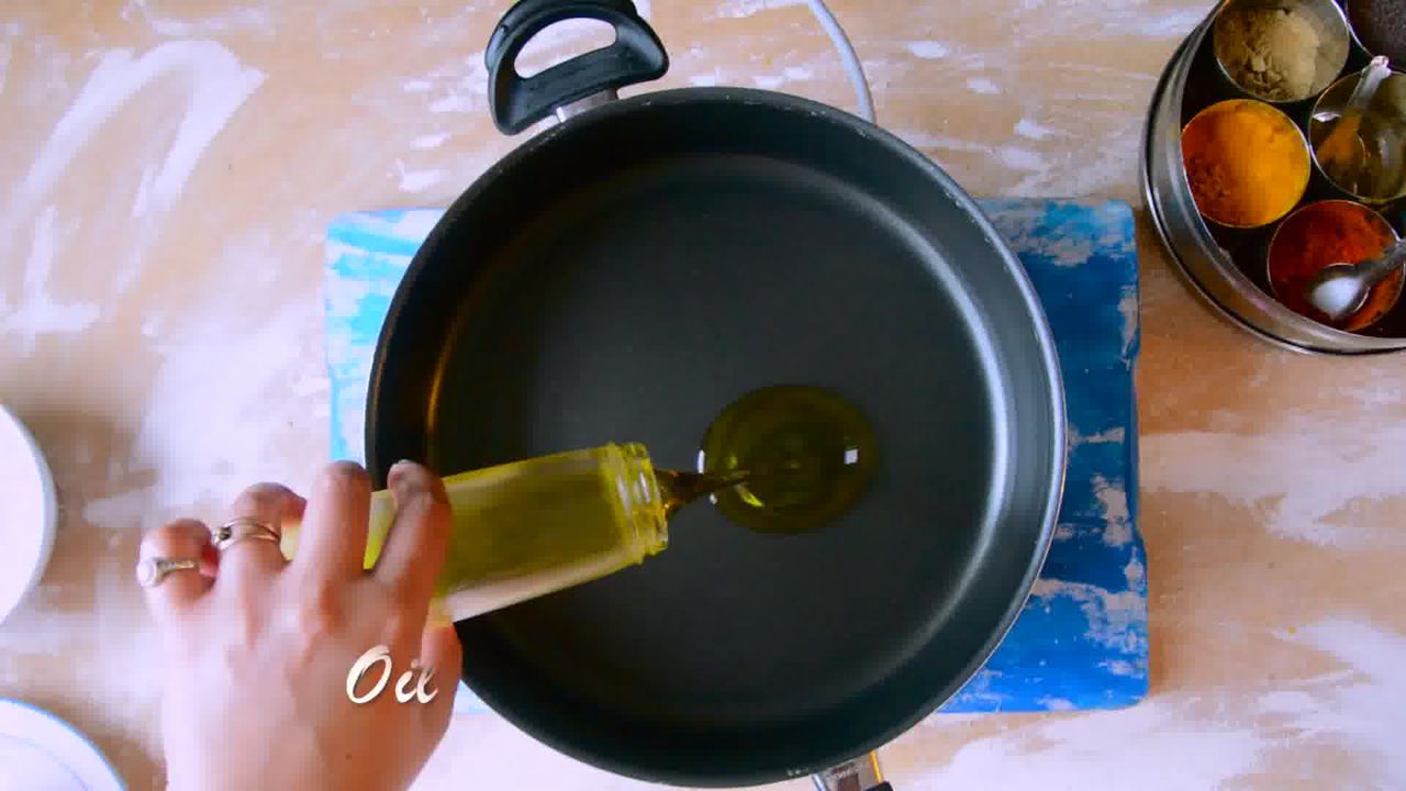 Image of the cooking step-2-1 for Rajasthani Gatta Curry Recipe - Besan Ke Gatte Ki Sabzi