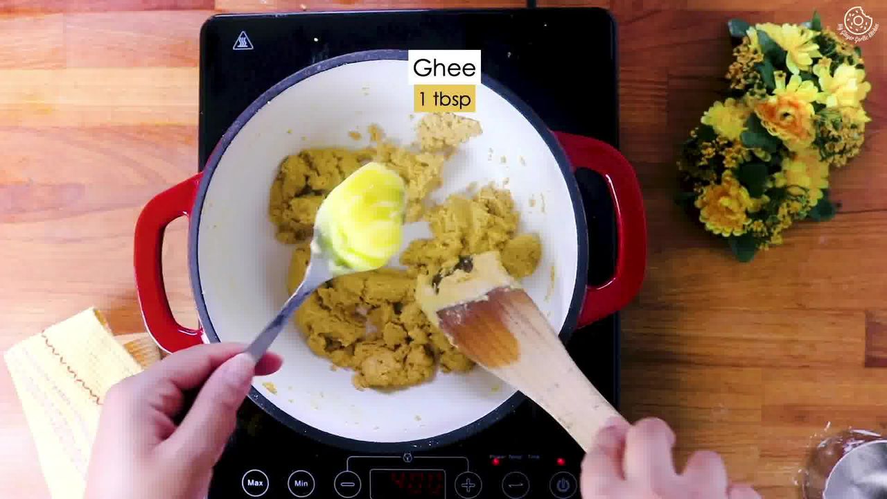 Image of the cooking step-1-6 for Besan Ladoo Recipe - Sweet Chickpea Flour Balls