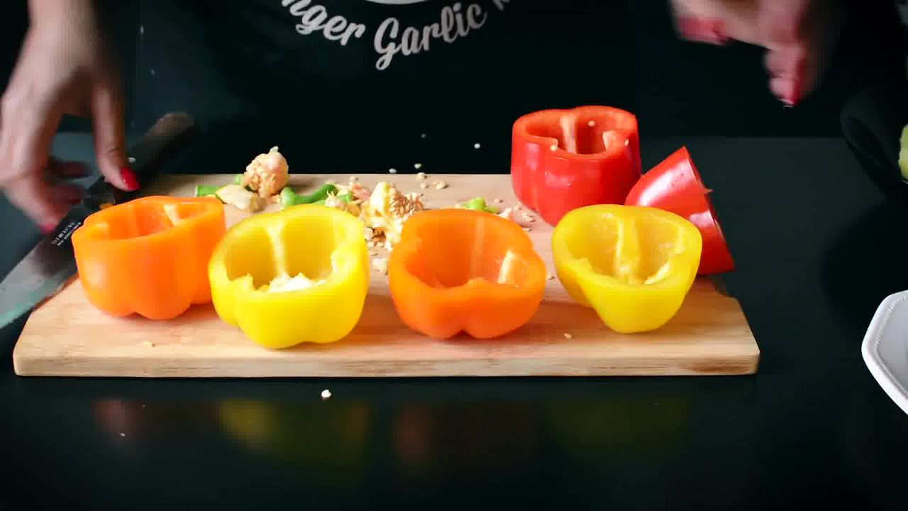 Image of the cooking step-1-3 for Bharwa Shimla Mirch - Potato Stuffed Bell Peppers