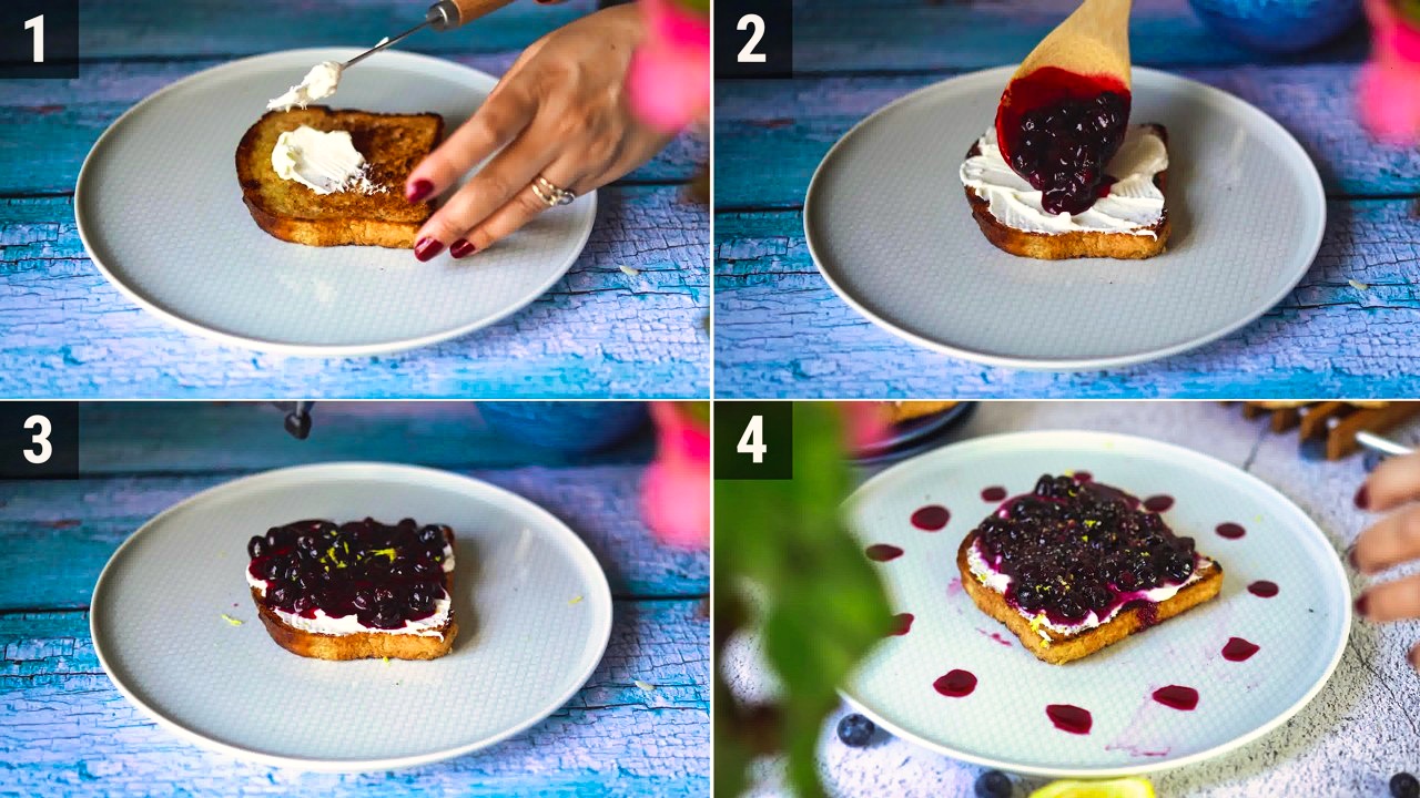 Image of the cooking step-3-1 for Blueberry Toast