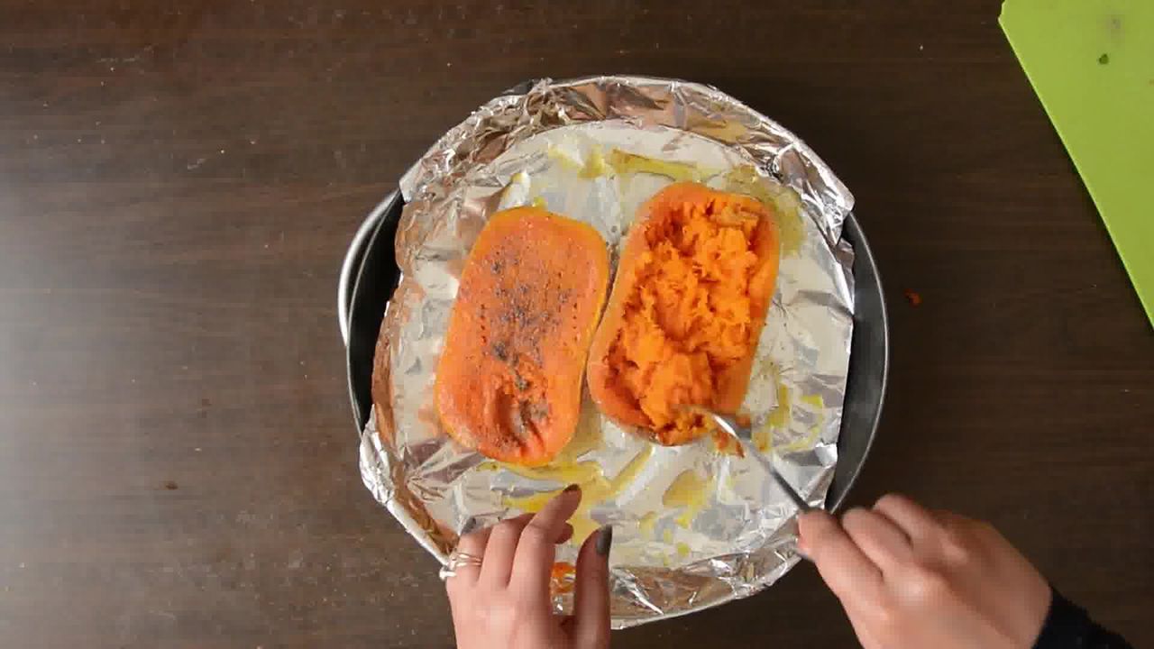 Image of the cooking step-1-12 for Butternut Spaghetti Squash Pineapple Bean Boats