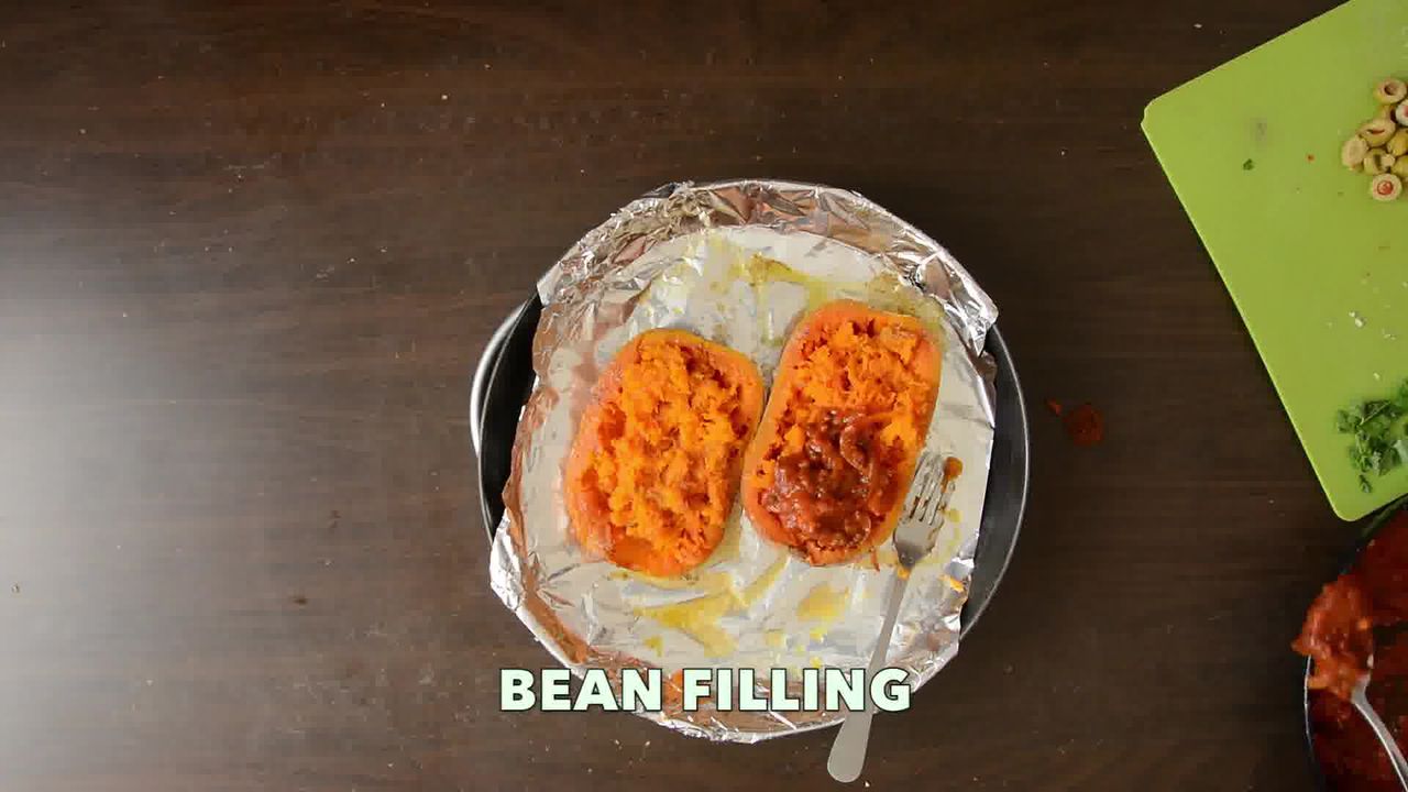 Image of the cooking step-1-13 for Butternut Spaghetti Squash Pineapple Bean Boats