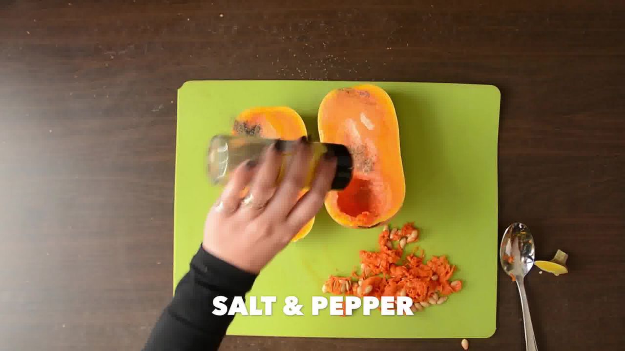 Image of the cooking step-1-2 for Butternut Spaghetti Squash Pineapple Bean Boats