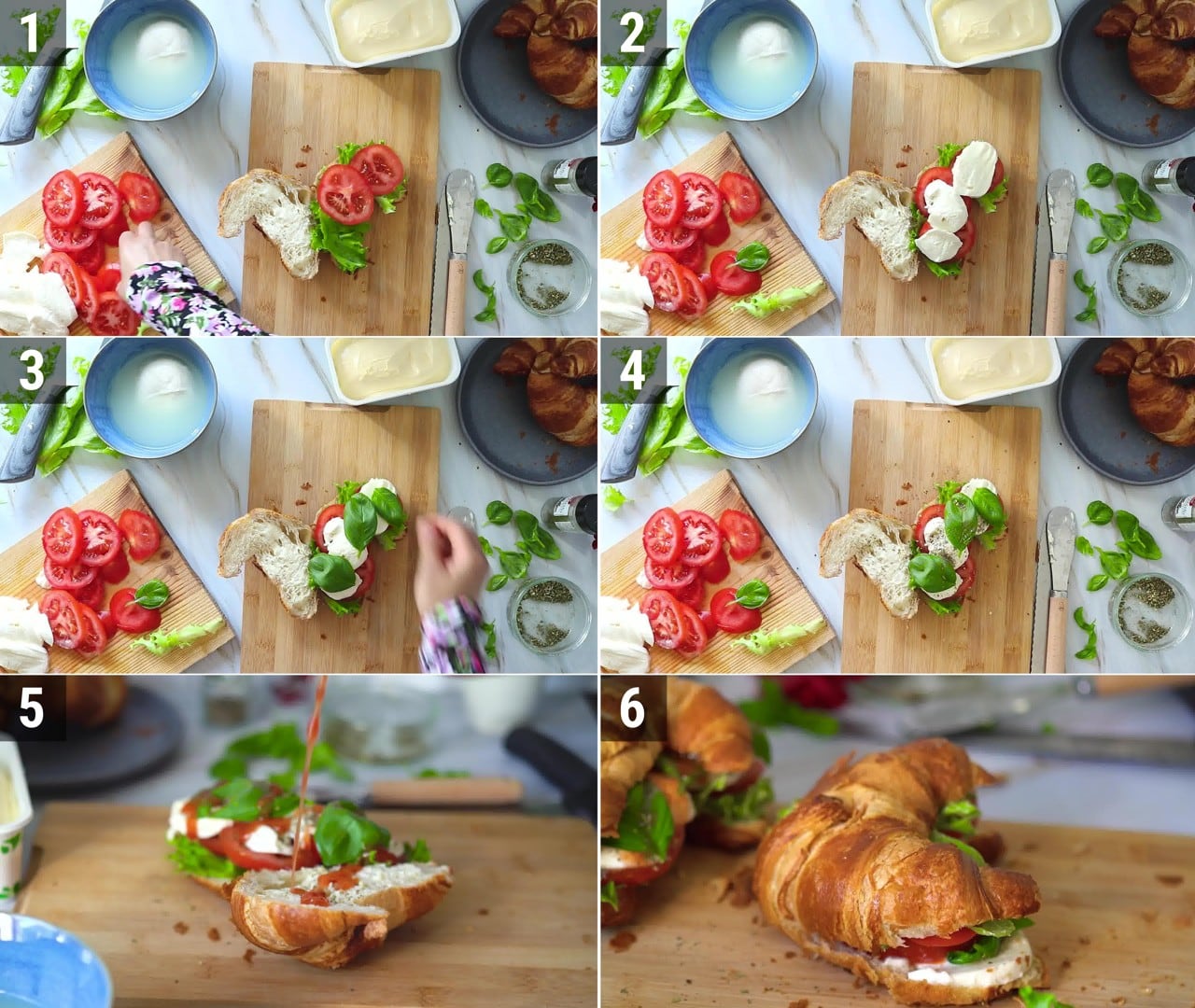 Image of the cooking step-1-3 for Caprese Croissant Sandwich