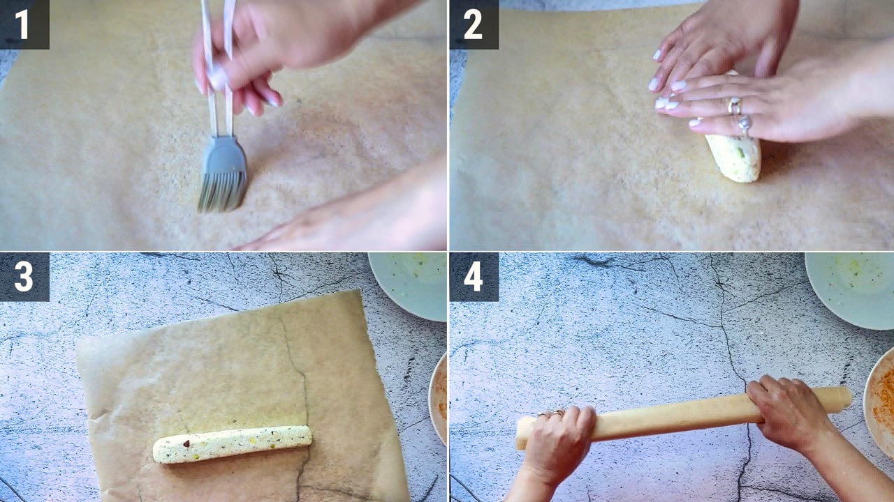 Image of the cooking step-1-4 for Coconut Burfi Roll