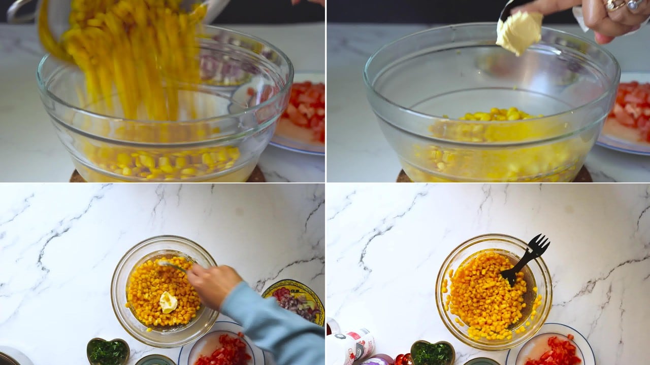 Image of the cooking step-1-4 for Corn Chaat Recipe