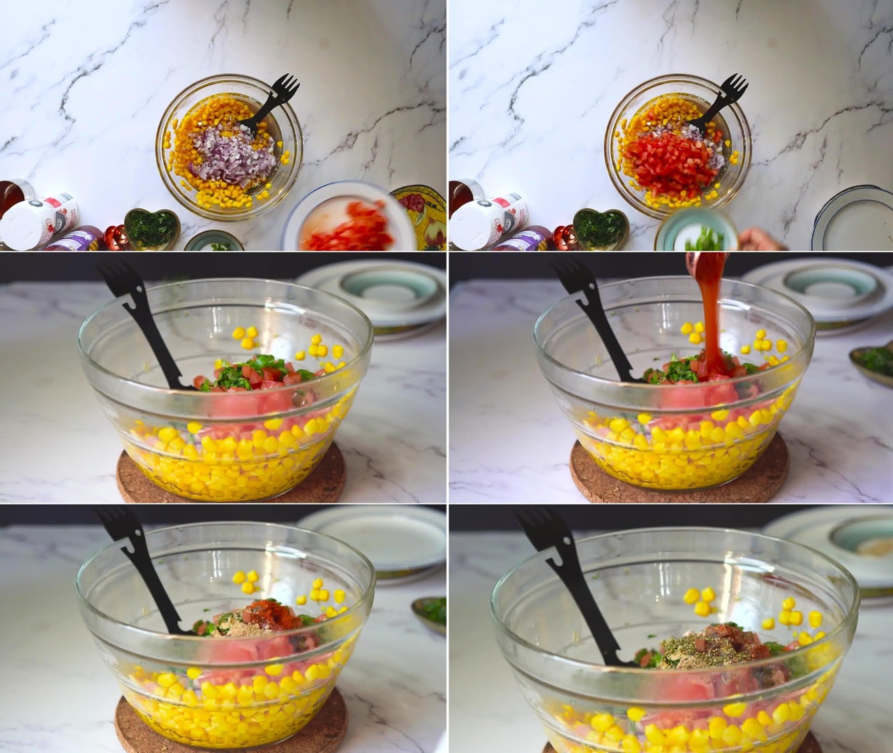 Image of the cooking step-1-5 for Corn Chaat Recipe