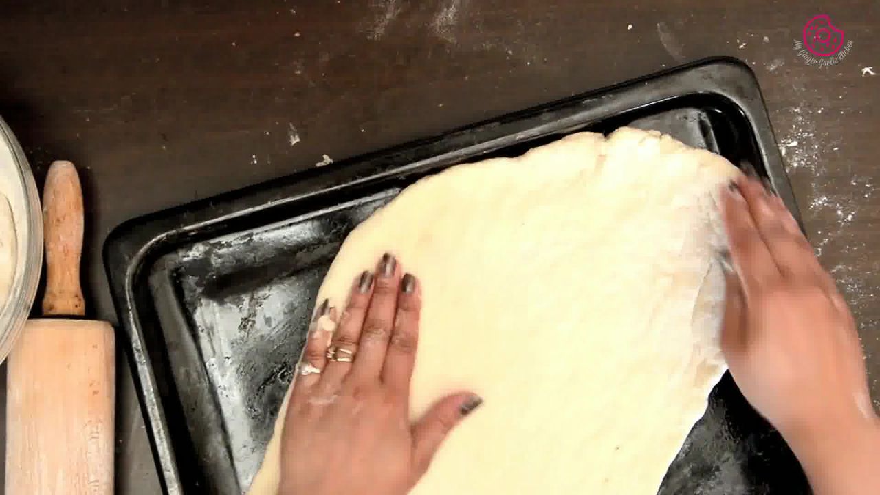Image of the cooking step-2-3 for Corn Cream Cheese Flatbread with Orange Vinaigrette