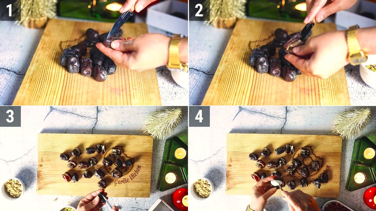 Image of the cooking step-1-3 for Cream Cheese Stuffed Dates