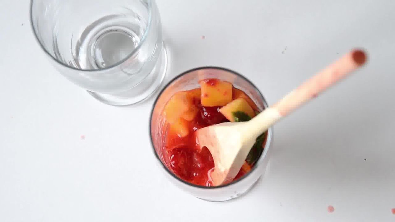 Image of the cooking step-2-1 for Dark Rum Strawberry Mango Mojito Recipe
