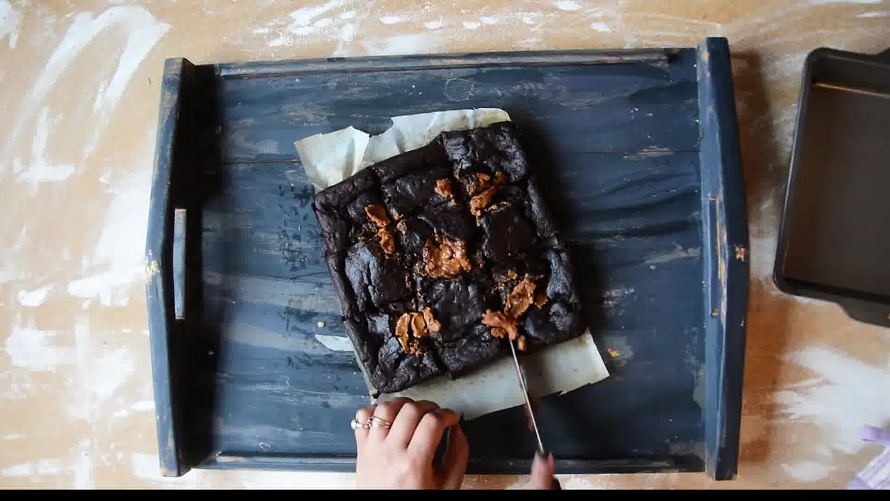 Image of the cooking step-1-11 for Eggless Banana Peanut Butter Chocolate Brownies