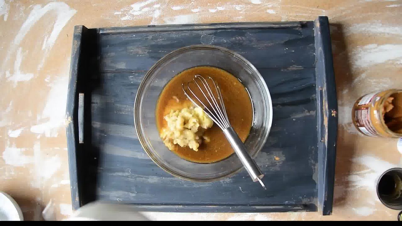 Image of the cooking step-1-4 for Eggless Banana Peanut Butter Chocolate Brownies