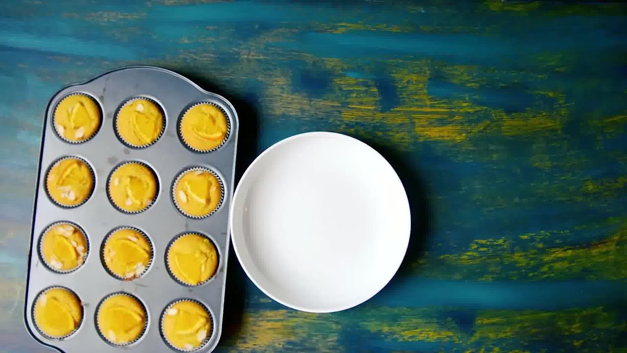 Image of the cooking step-1-10 for Orange Olive Oil Muffins Recipe - Eggless