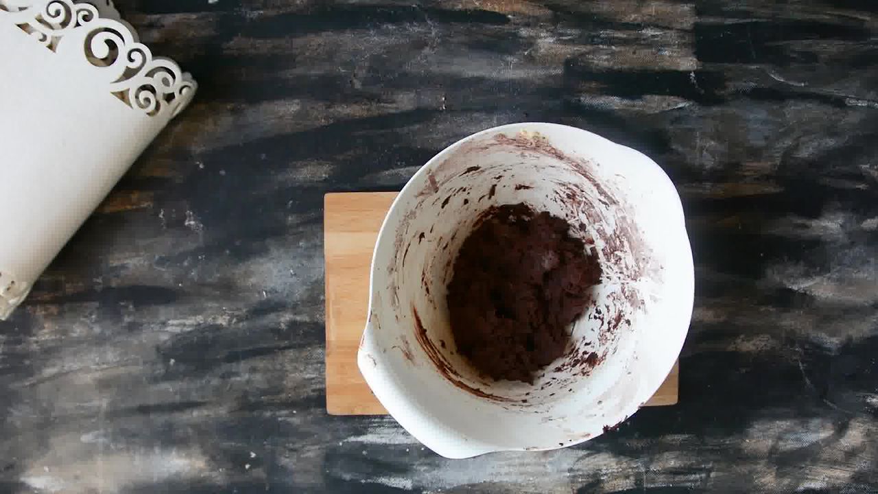 Image of the cooking step-1-4 for Eggless Triple Chocolate Cookies Recipe