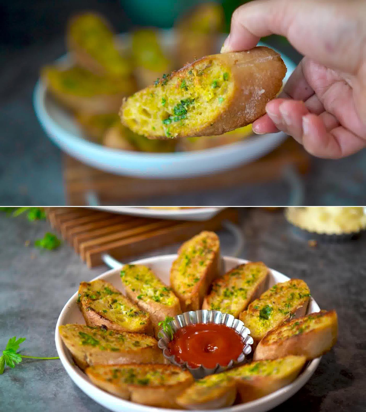 Image of the cooking step-2-6 for Garlic Bread - Homemade Garlic Bread