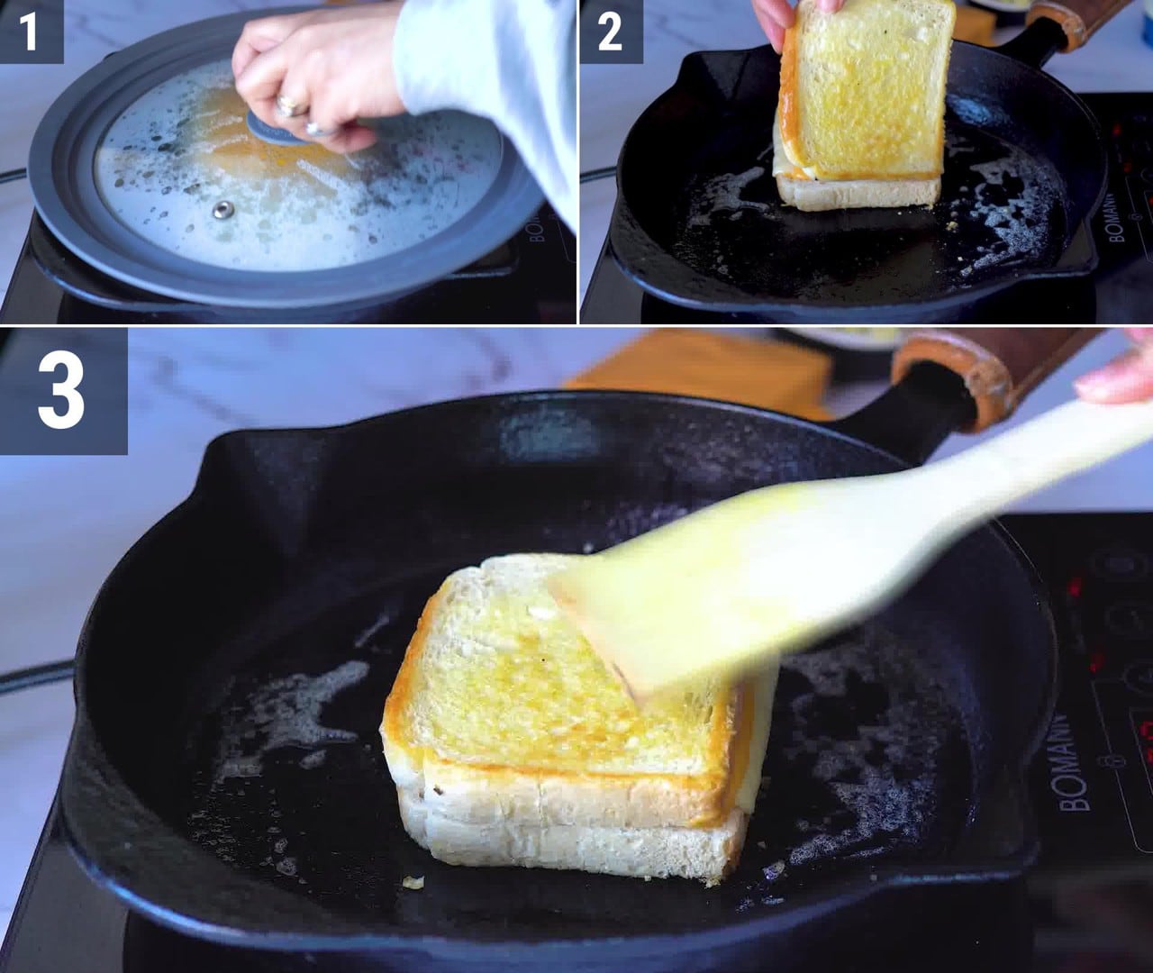 Image of the cooking step-1-4 for Grilled Cheese Sandwich