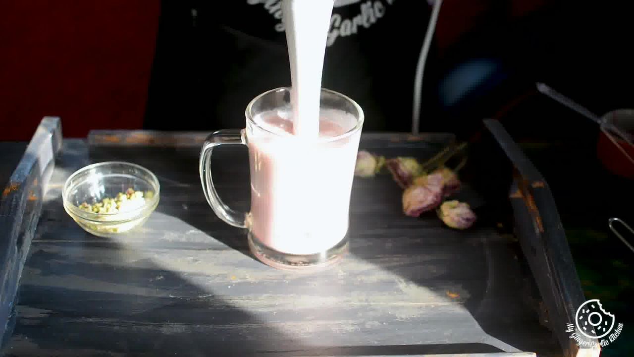 Image of the cooking step-1-2 for Gulkand Lassi Recipe - How To Make Rose Lassi