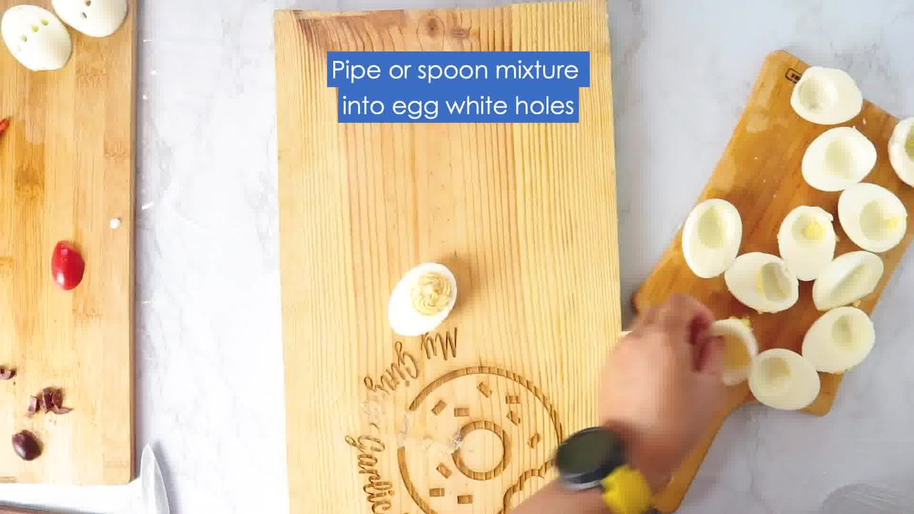 Image of the cooking step-10-1 for 7 Halloween Deviled Egg Ideas + Halloween Ghost Egg
