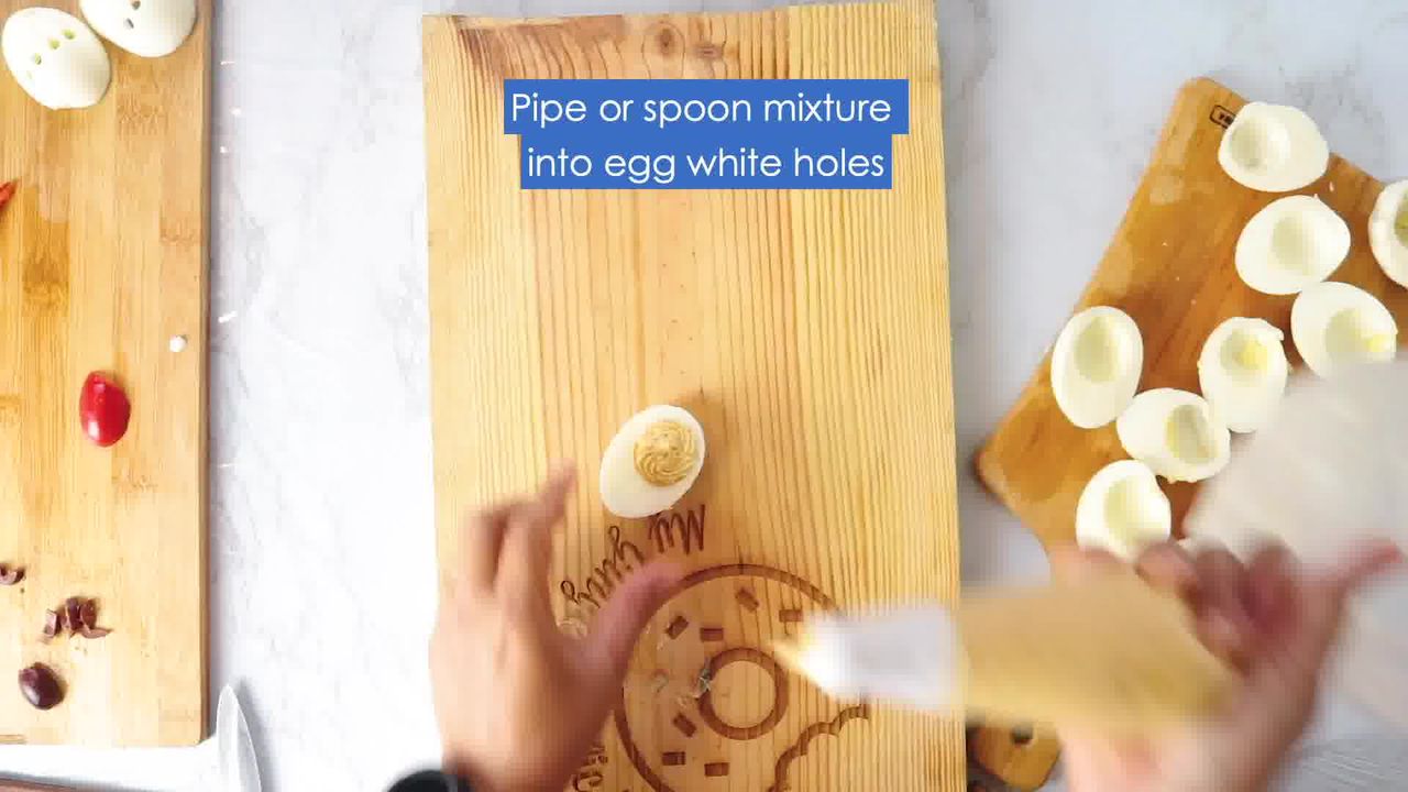Image of the cooking step-5-1 for 7 Halloween Deviled Egg Ideas + Halloween Ghost Egg