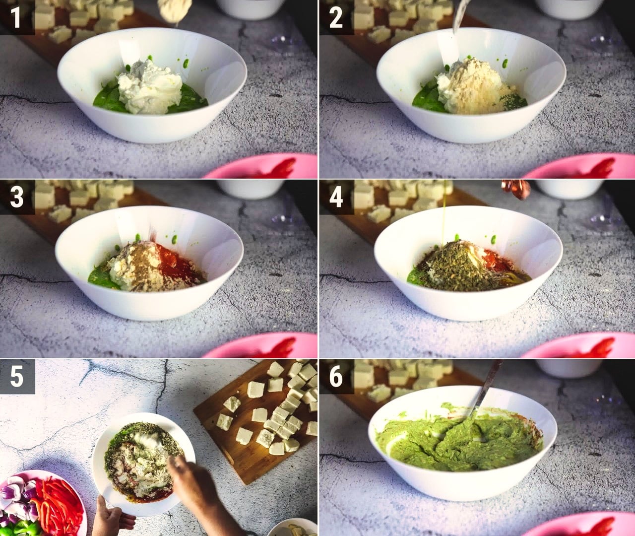 Image of the cooking step-1-2 for Hariyali Paneer Tikka