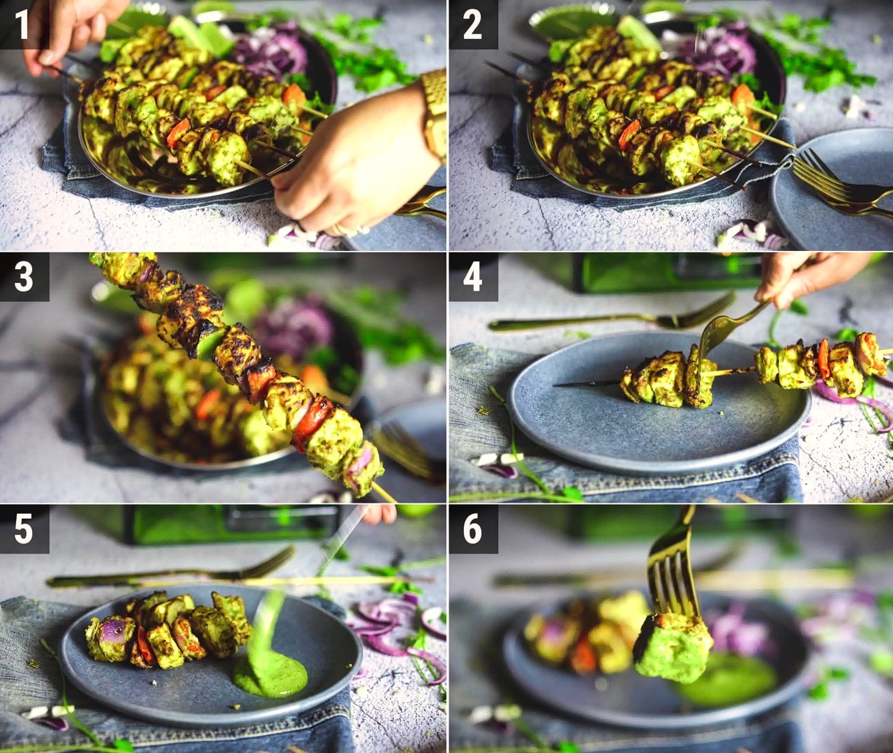 Image of the cooking step-4-1 for Hariyali Paneer Tikka