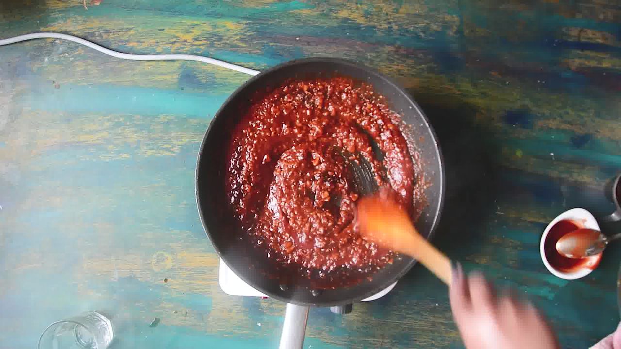 Image of the cooking step-1-11 for Schezwan Sauce Recipe