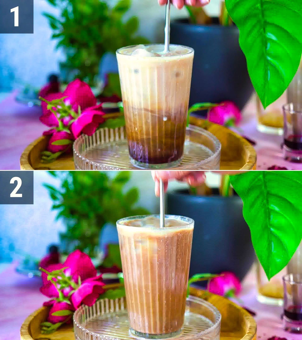 Image of the cooking step-1-4 for Iced Rose Latte