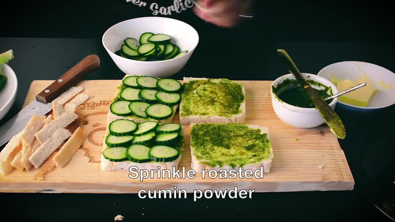 Image of the cooking step-2-4 for Indian Cucumber Chutney Sandwich – Tea Time Sandwich