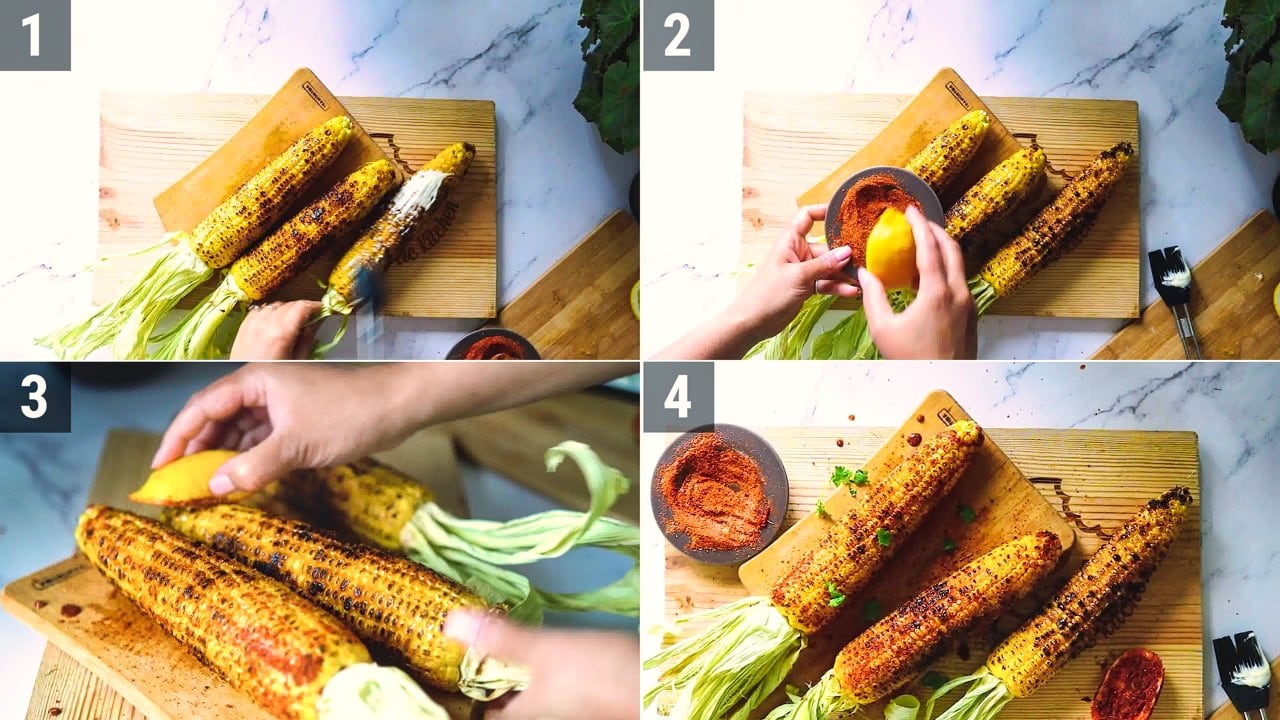 Image of the cooking step-4-1 for Indian Style Roasted Corn - Masala Bhutta