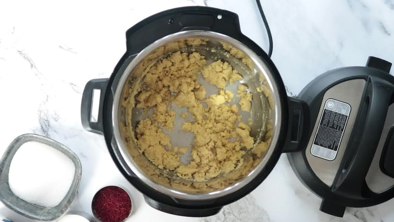 Image of the cooking step-1-4 for Instant Badam Halwa - Almond Halwa (Instant Pot + Pan)