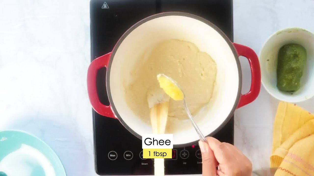 Image of the cooking step-5-4 for Kaju Pista Roll Recipe - Cashew Pistachio Fudge