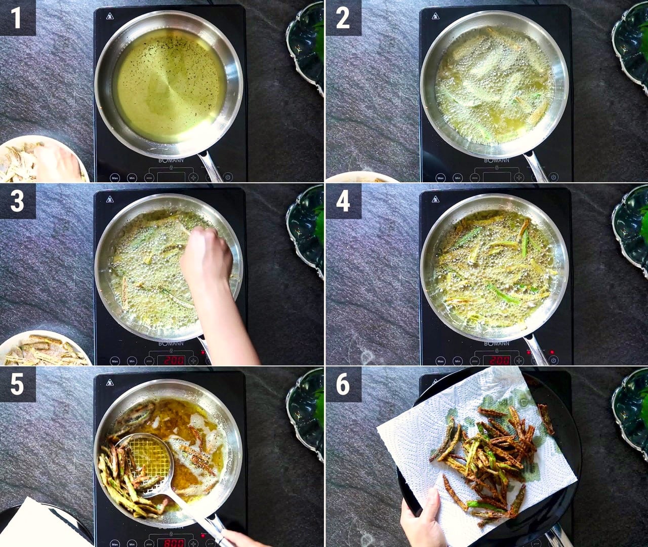 Image of the cooking step-1-3 for Kurkuri Bhindi (Fried + Air-Fryer)