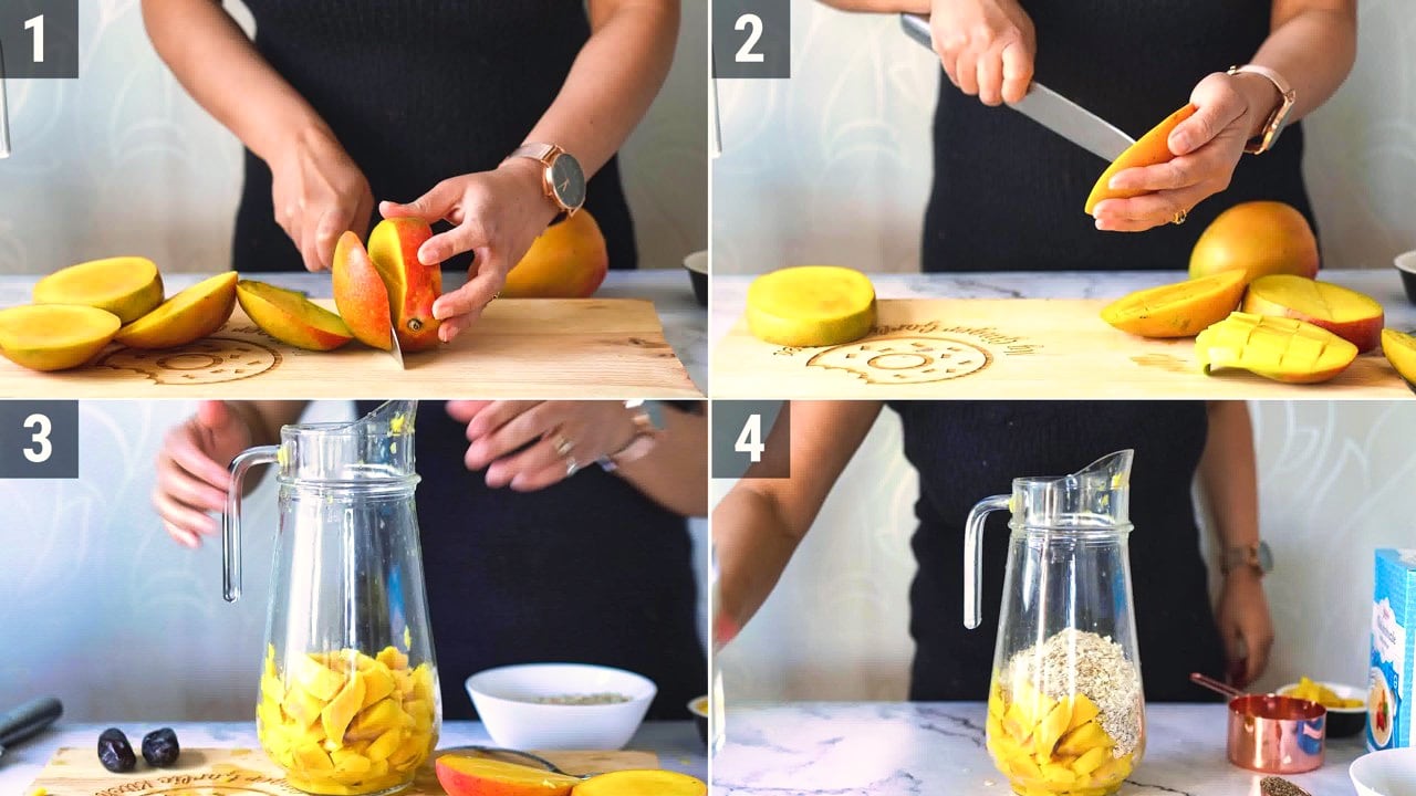 Image of the cooking step-1-1 for Mango Oats Smoothie