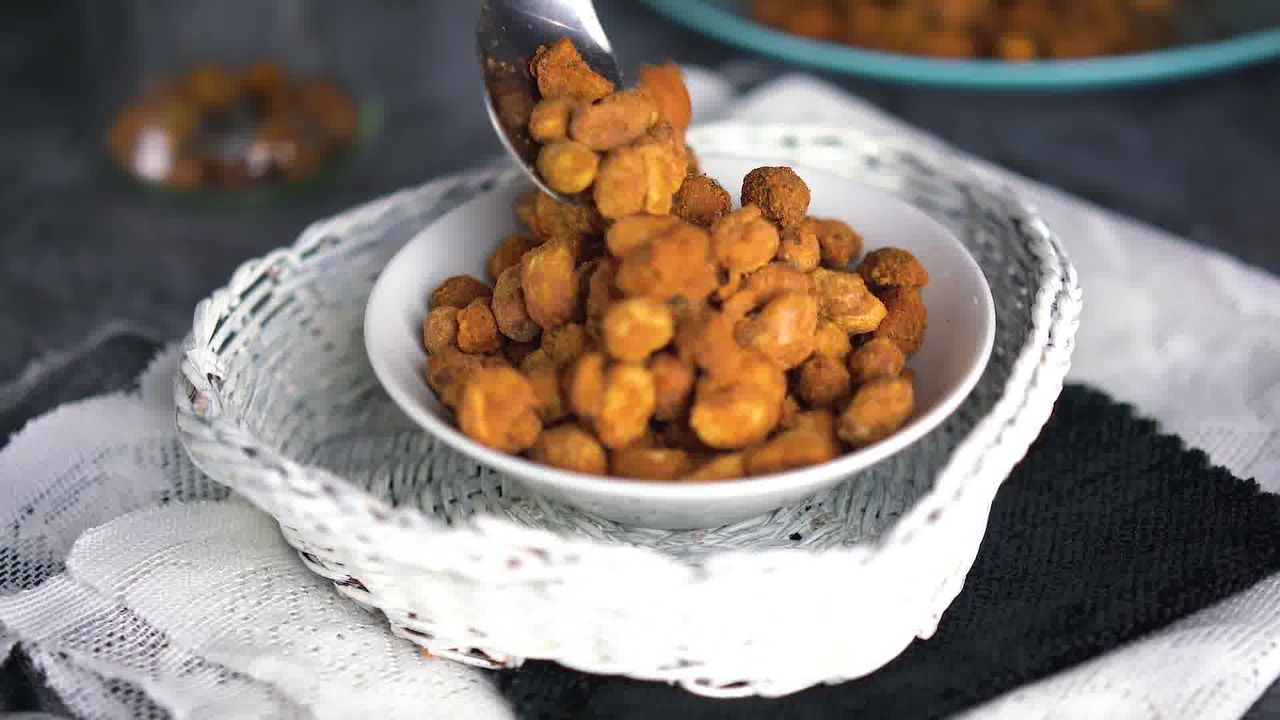Image of the cooking step-4-6 for Masala Peanuts (Air Fryer, Baked and Fried Recipe)