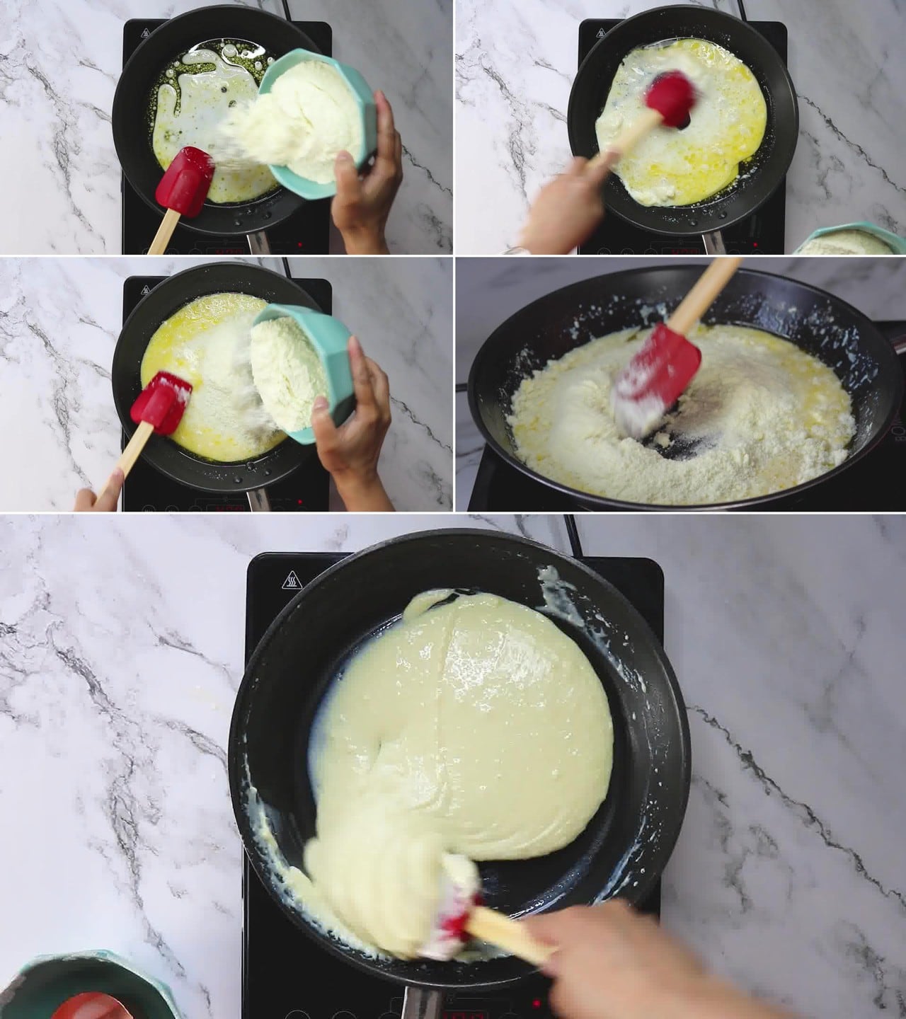 Image of the cooking step-1-3 for Milk Powder Burfi