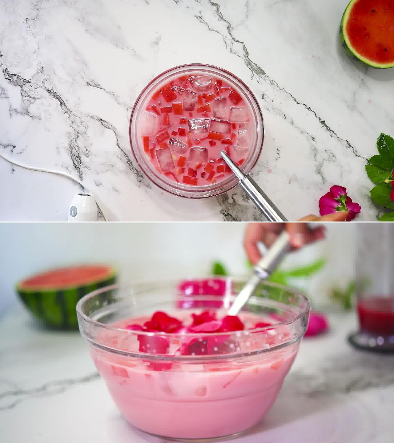 Image of the cooking step-1-6 for Mohabbat Ka Sharbat - Watermelon Rose Drink
