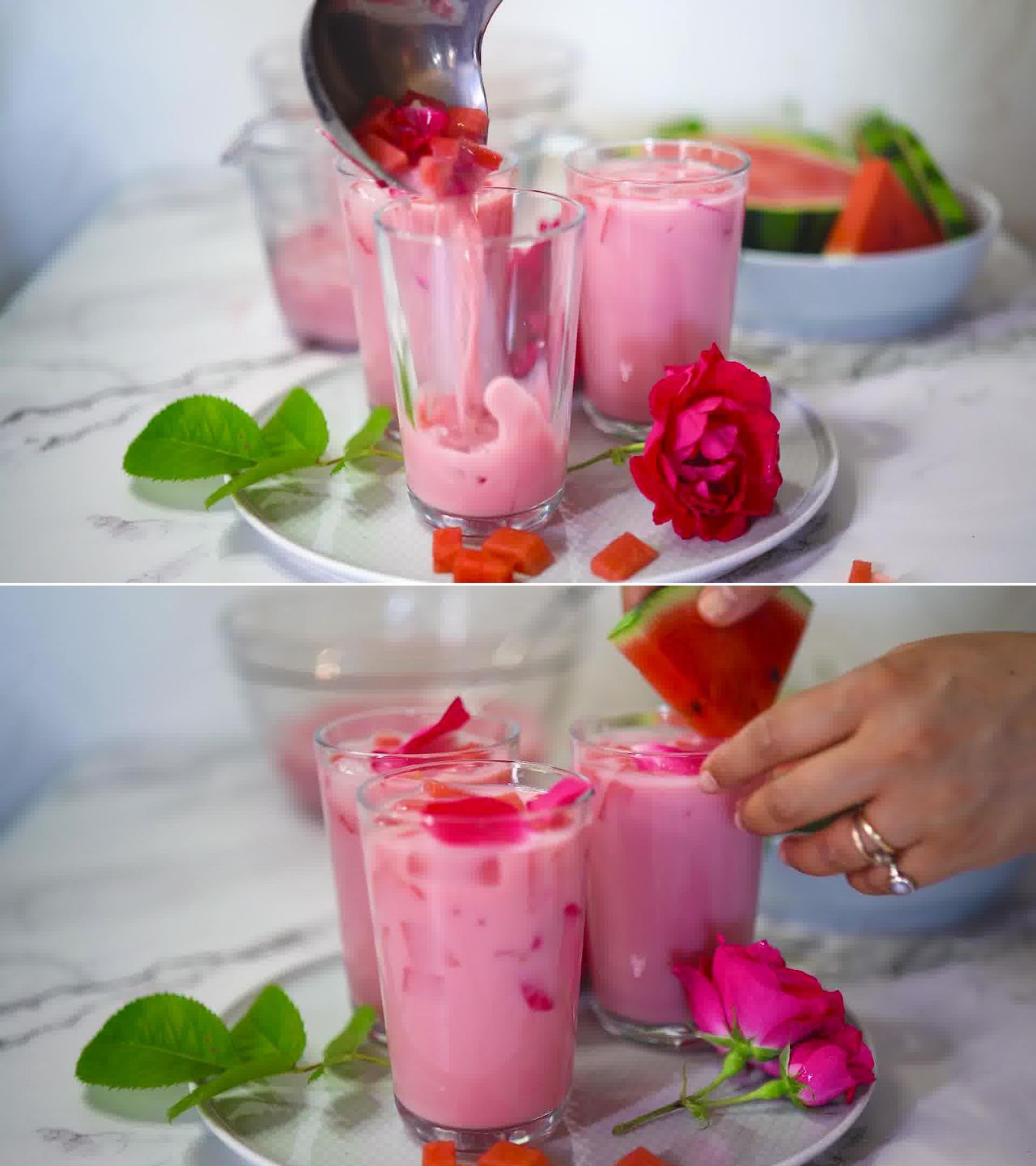Image of the cooking step-1-7 for Mohabbat Ka Sharbat - Watermelon Rose Drink