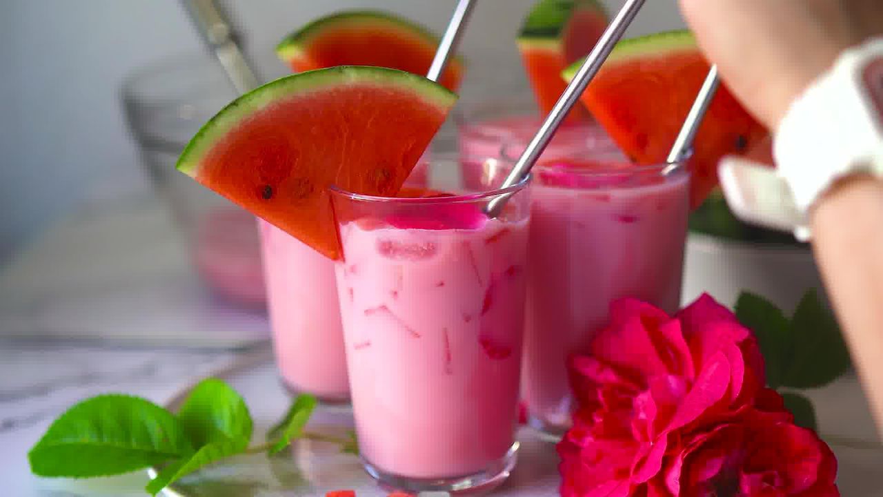 Image of the cooking step-1-8 for Mohabbat Ka Sharbat - Watermelon Rose Drink