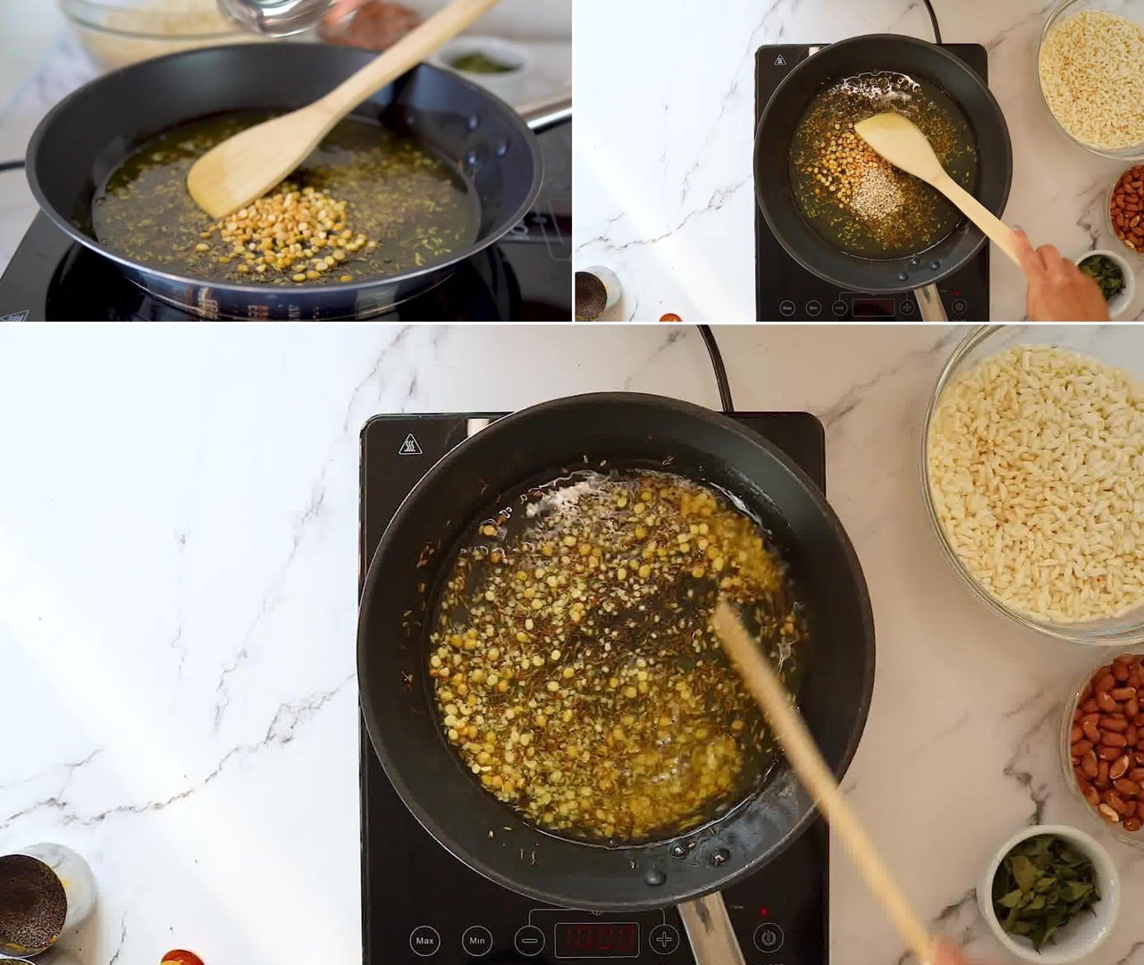 Image of the cooking step-1-2 for Murmura Chivda Recipe (Spicy Puffed Rice)