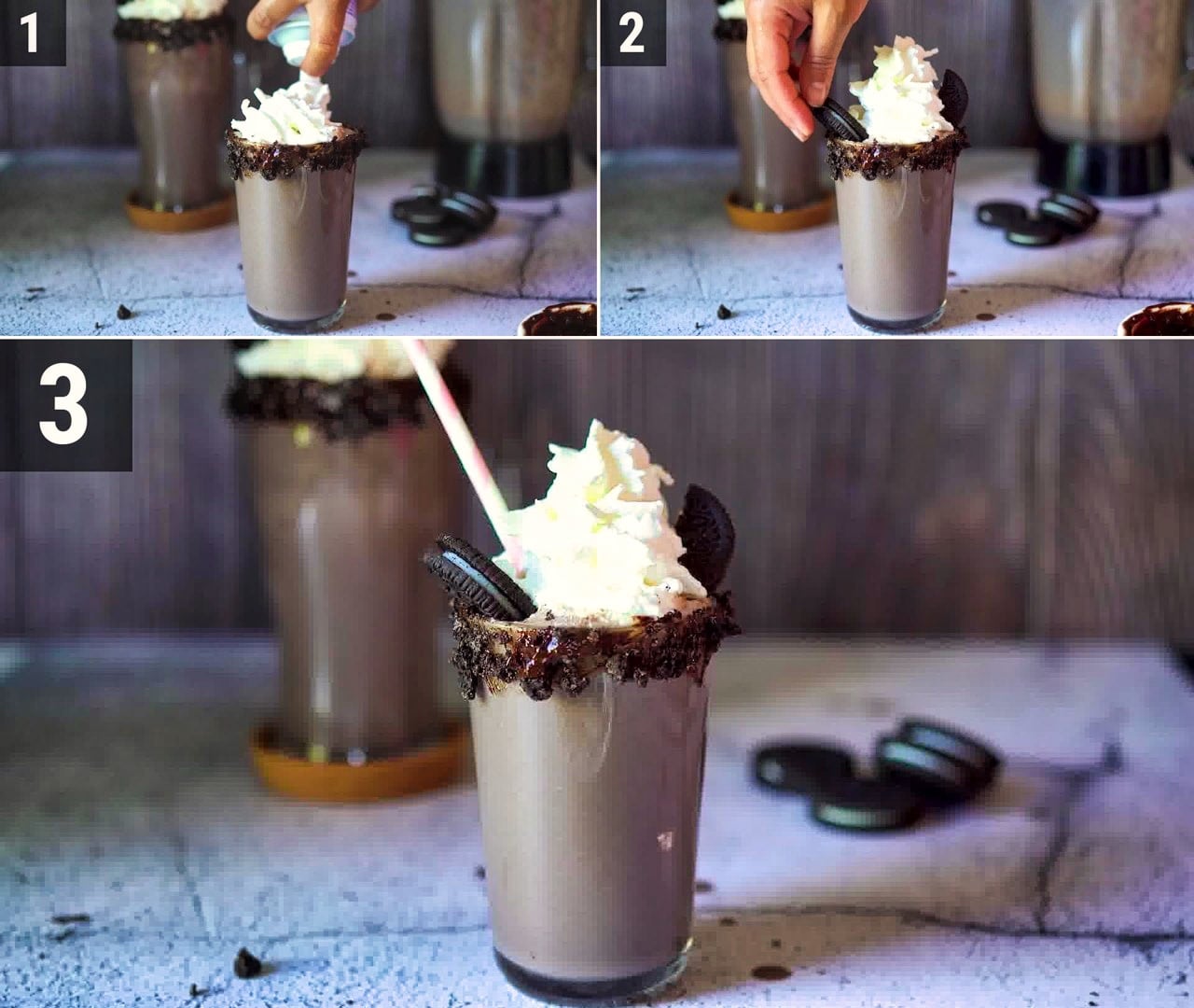 Image of the cooking step-1-3 for Oreo Milkshake
