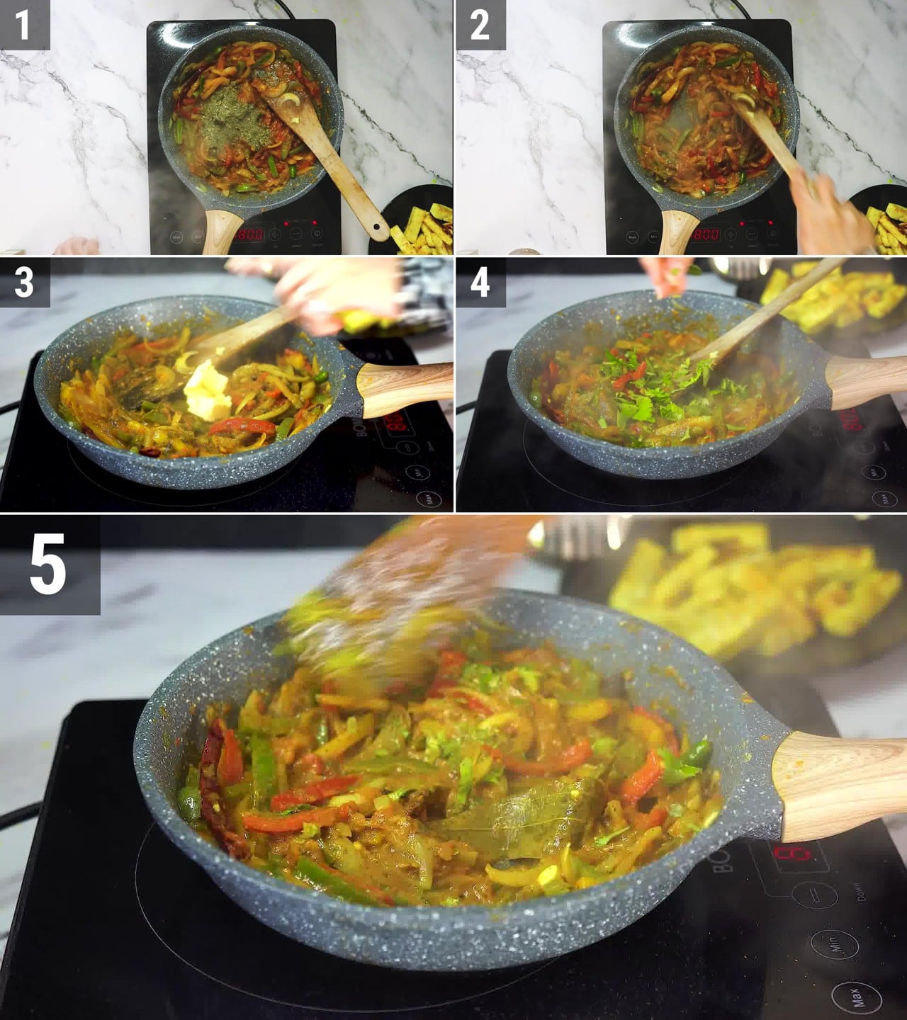 Image of the cooking step-3-5 for Paneer Khurchan