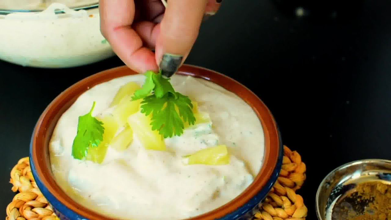 Image of the cooking step-1-4 for Pineapple Raita Recipe - Ananas Raita Recipe