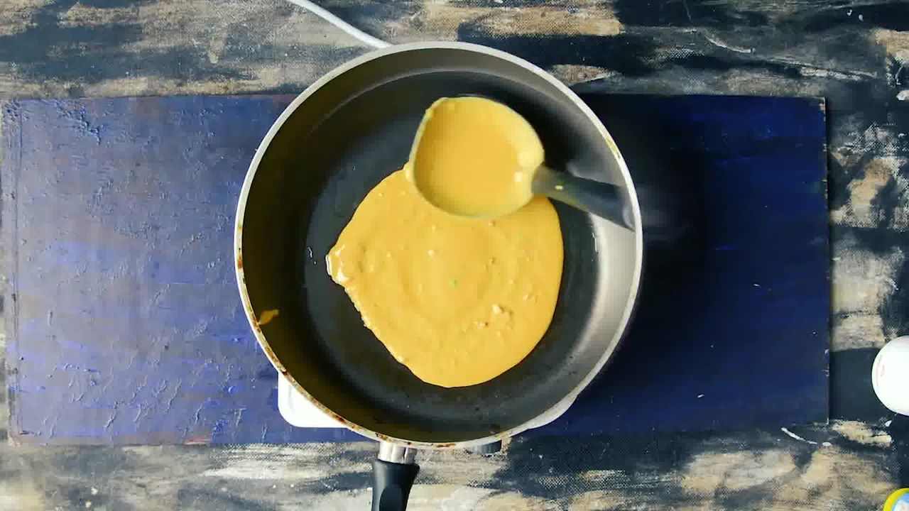 Image of the cooking step-2-3 for Besan Ke Cheele Ka Raita - Chickpea Pancake Yogurt