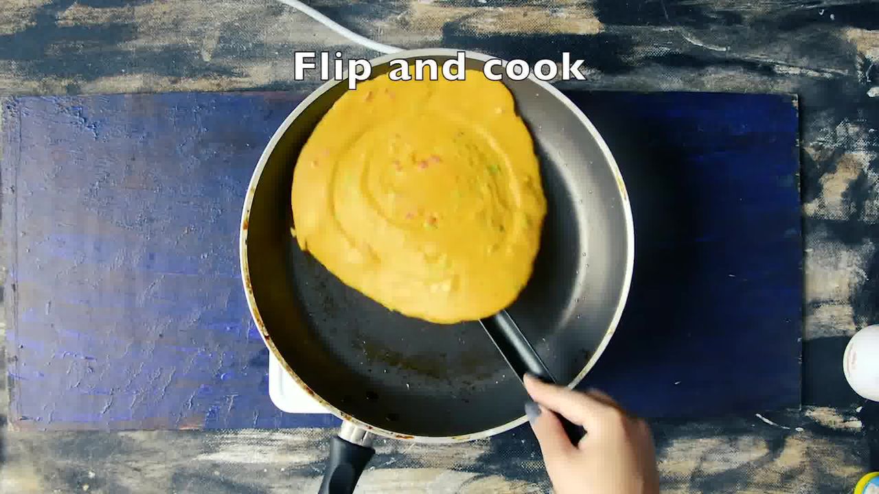 Image of the cooking step-2-5 for Besan Ke Cheele Ka Raita - Chickpea Pancake Yogurt